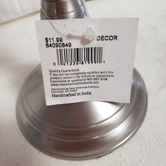 Silvertone candle holder. One 7 inch tall. - Picture 4 of 8